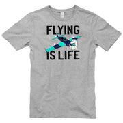 Flying Is Life Graphic Design Unisex Short Sleeve Cotton Jersey T-Shirt