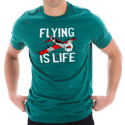 Flying Is Life Graphic Design Unisex Short Sleeve Cotton Jersey T-Shirt