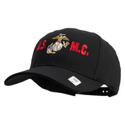USMC Design Embroidered 6 Panel Structured Cotton Twill Cap Made in USA