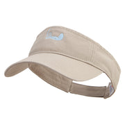 Fish Stingray Embroidered Cotton Twill Washed Soft Visors - Khaki OSFM