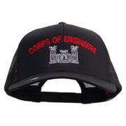Licensed US Army Corps of Engineers Embroidered Solid Cotton Twill Mesh Prostyle Cap - Black OSFM