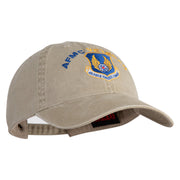AFMC Air Force Materiel Command Veteran Embroidered Washed Solid Pigment Dyed Cotton Twill Brass Buckle Cap - Khaki OSFM