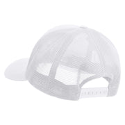 Licensed US Navy Seabee Retired Embroidered Flexfit Mesh Trucker Cap - White OSFM