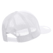 Licensed US Navy Seabee Retired Embroidered Flexfit Mesh Trucker Cap - White OSFM