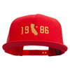 California 1986 5 Panel Mesh Trucker Snapback Cap - Red OSFM