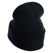 Do What You Love Embroidered 12" Cuffed Knit Long Beanie - Black OSFM