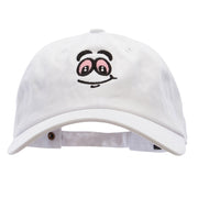 High Smiley Face Embroidered Unstructured Cotton Twill Washed Cap