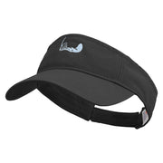 Fish Stingray Embroidered Cotton Twill Washed Soft Visors - Black OSFM