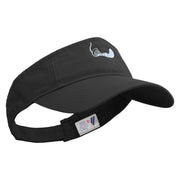 Fish Stingray Embroidered Cotton Twill Washed Soft Visors - Black OSFM