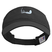 Fish Stingray Embroidered Cotton Twill Washed Soft Visors - Black OSFM