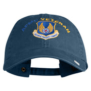 AFMC Air Force Materiel Command Veteran Embroidered Washed Solid Pigment Dyed Cotton Twill Brass Buckle Cap - Navy OSFM