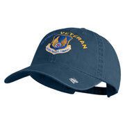 AFMC Air Force Materiel Command Veteran Embroidered Washed Solid Pigment Dyed Cotton Twill Brass Buckle Cap - Navy OSFM