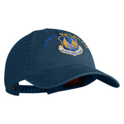 AFMC Air Force Materiel Command Veteran Embroidered Washed Solid Pigment Dyed Cotton Twill Brass Buckle Cap - Navy OSFM