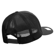 Licensed US Navy Seabee Retired Embroidered Flexfit Mesh Trucker Cap - Black OSFM