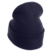 Do What You Love Embroidered 12" Cuffed Knit Long Beanie - Navy OSFM