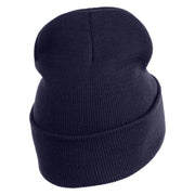 Do What You Love Embroidered 12" Cuffed Knit Long Beanie - Navy OSFM