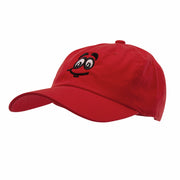 High Smiley Face Embroidered Unstructured Cotton Twill Washed Cap