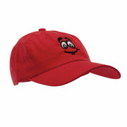 High Smiley Face Embroidered Unstructured Cotton Twill Washed Cap