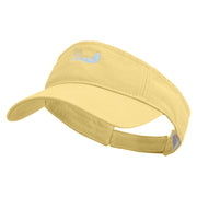 Fish Stingray Embroidered Cotton Twill Washed Soft Visors - Butter OSFM