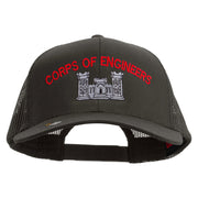 Licensed US Army Corps of Engineers Embroidered Solid Cotton Twill Mesh Prostyle Cap - Charcoal OSFM