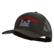 Licensed US Army Corps of Engineers Embroidered Solid Cotton Twill Mesh Prostyle Cap - Charcoal OSFM