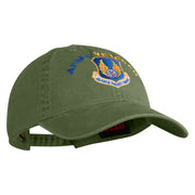 AFMC Air Force Materiel Command Veteran Embroidered Washed Solid Pigment Dyed Cotton Twill Brass Buckle Cap - Olive OSFM