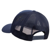 Licensed US Navy Seabee Retired Embroidered Flexfit Mesh Trucker Cap - Navy OSFM