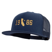 California 1986 5 Panel Mesh Trucker Snapback Cap - Navy OSFM