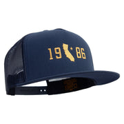 California 1986 5 Panel Mesh Trucker Snapback Cap - Navy OSFM