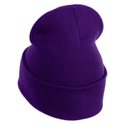 Do What You Love Embroidered 12" Cuffed Knit Long Beanie - Purple OSFM