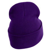 Do What You Love Embroidered 12" Cuffed Knit Long Beanie - Purple OSFM