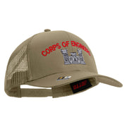 Licensed US Army Corps of Engineers Embroidered Solid Cotton Twill Mesh Prostyle Cap - Khaki OSFM