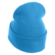 Do What You Love Embroidered 12" Cuffed Knit Long Beanie - Carolina Blue OSFM