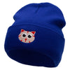 Kitty Embroidered 12 Inch Long Knitted Beanie - Royal OSFM