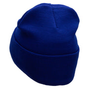 Kitty Embroidered 12 Inch Long Knitted Beanie - Royal OSFM