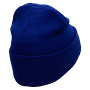 Kitty Embroidered 12 Inch Long Knitted Beanie - Royal OSFM