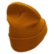 Red Rooster Embroidered 12 Inch Long Knitted Beanie - Camel OSFM