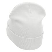 Koala Be Sleeping Embroidered 12 inch Acrylic Cuffed Long Beanie - White OSFM