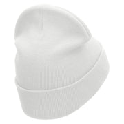 Koala Be Sleeping Embroidered 12 inch Acrylic Cuffed Long Beanie - White OSFM