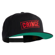 Cringe Stamp Embroidered Wool Blend Prostyle Snapback Cap - Black OSFM