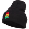 Ghana Flag Map Embroidered Long Beanie