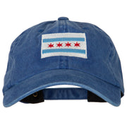 Chicago Flag Embroidered Unstructured Cotton Cap