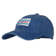 Chicago Flag Embroidered Unstructured Cotton Cap