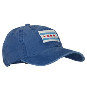 Chicago Flag Embroidered Unstructured Cotton Cap