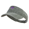 Purple Star Fish Embroidered Washed Pigment Dyed Cotton Twill Visor - Olive OSFM