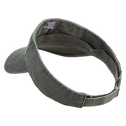 Purple Star Fish Embroidered Washed Pigment Dyed Cotton Twill Visor - Olive OSFM