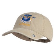 8 AF Eighth Air Force Veteran Embroidered Washed Solid Pigment Dyed Cotton Twill Brass Buckle Cap - Khaki OSFM