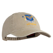 8 AF Eighth Air Force Veteran Embroidered Washed Solid Pigment Dyed Cotton Twill Brass Buckle Cap - Khaki OSFM