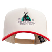 Great Smoky Mountains Embroidered Premium Pro Style 5 Panels Cap - Red-Stone OSFM