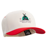 Great Smoky Mountains Embroidered Premium Pro Style 5 Panels Cap - Red-Stone OSFM